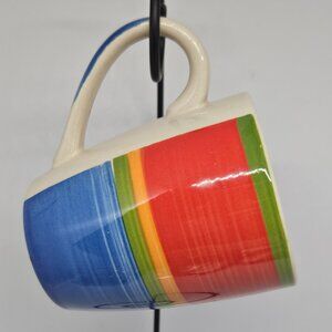 Royal Norfolk Mambo Coffee Mug-Stripes-12oz-Discontinued-Southwest-Blue Bottom